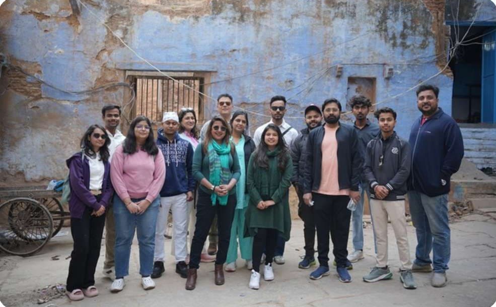 A Wandermate group in the lanes of old Varanasi