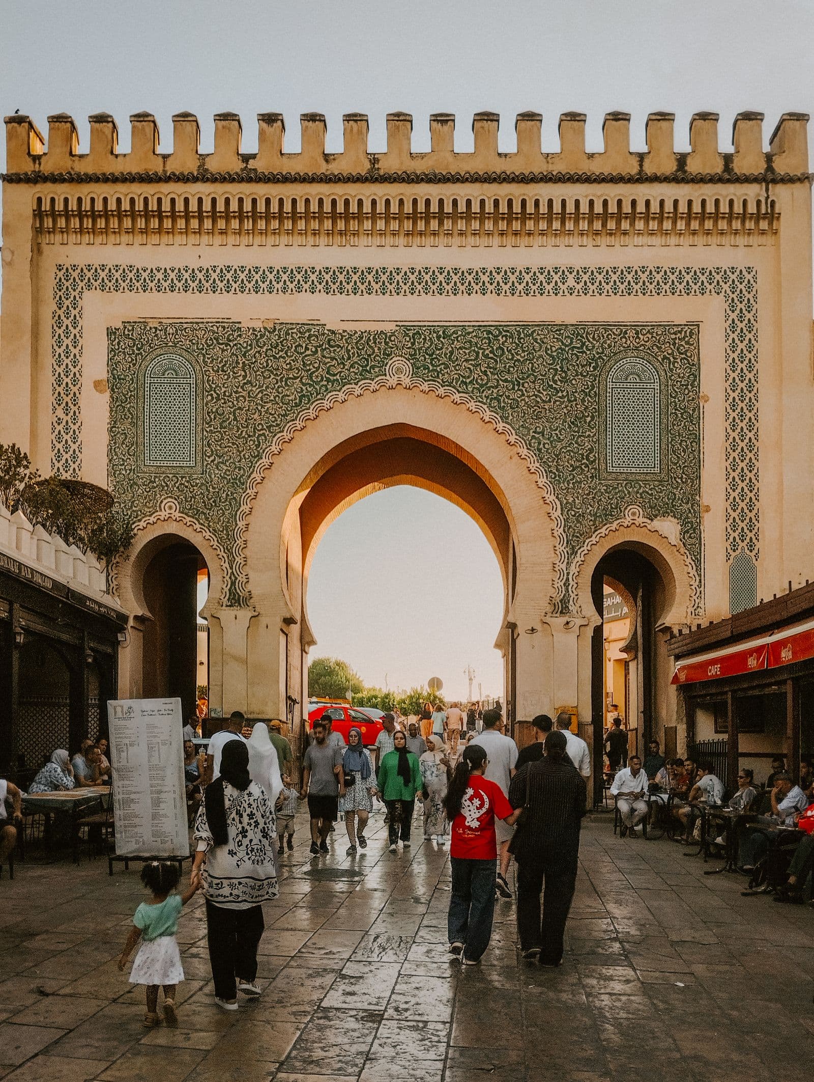 Bab Bou Jeloud, the blue gate into the medina of Fes